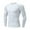White, variant on GigrtiJin Mens Tight Tops Solid Color Round Neck Long Sleeve Gym Shirt Slim Sweatproof Athletic Blouse