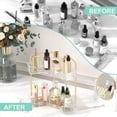 thumbnail image 4 of LINMOUA 2-Tier Corner Bathroom Counter Organizer, Countertop Perfume Tray And Vanity Organizer,Corner Makeup Storage, Organizer Countertop For Dresser，Spice Rack, 4 of 6