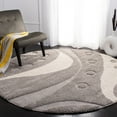 thumbnail image 2 of SAFAVIEH Florida Laidley Geometric Shag Area Rug, Grey/Ivory, 6'7" x 6'7" Round, 2 of 10