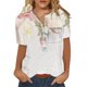 thumbnail image 2 of ICHUANYI Clearance Women Summer Casual Short Sleeve T-Shirt Button Round Neck Pullover Blouse Tops(Pink, XXL) ICHUANYI WER2023080914802, 2 of 6