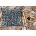 thumbnail image 2 of Japanese Fluffy Throw Pillow Cushion Cover, Flower Petals in Circles with Ornate Leaves Abstract Eastern, Decorative Square Accent Pillow Case, 28" x 28", Charcoal Grey Dark Blue, by Ambesonne, 2 of 5