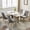Gray, variant on Set of 4 Rayon Cloth Flocking Chenille Dining Chairs Channel Kitchen Dinner Chair Comfy Fabric Upholstered Accent Chair for Dining Room with Golden Stainless Steel Plating Legs (Beige)