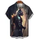 thumbnail image 3 of Camisas hawaianas de moda para hombre, camisetas casuales con estampado 3D de gato japonés Camurai para hombre, camisetas de manga corta de verano, camisetas Aloha, 3 of 5