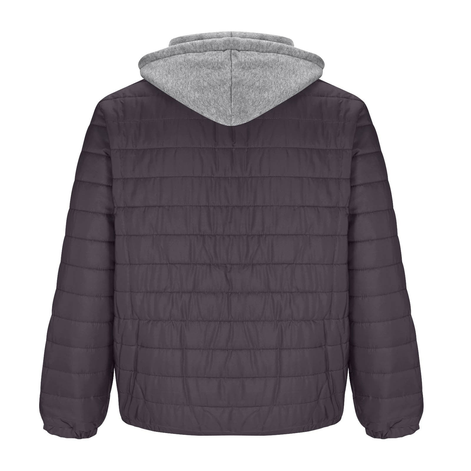 Busydd Mens Puffer Jacket Fashion Solid Color Stand Collar Down