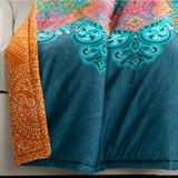 Lush Decor Tenda da doccia Boho con nappe, 183 x 183 cm, lino scuro