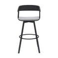 thumbnail image 2 of Vera 31 Inch Swivel Barstool Chair - Curved - Black Base - Light Gray Fabric, 2 of 4