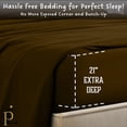 thumbnail image 4 of PRATYUX 21-inch Extra Deep Pockets Split Head Queen Sheet Set - 700-Thread Count 100% Organic Cotton - 4-PC Set - 34" Split, Chocolate Solid, 4 of 7