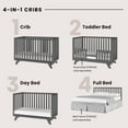 thumbnail image 4 of Child Craft SOHO 4-in-1 Convertible Crib, Canted Leg Mid-Century Design, 3 Mattress Heights, Cool Gray, 4 of 8