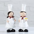 thumbnail image 1 of 2 Pieces Couple Chef Figurine Sculptures Cook Statue Ornaments Creative Lifelike, 1 of 8