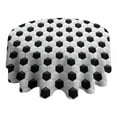 thumbnail image 4 of Black White Soccer Pattern Round Tablecloth 60"x60",Wrinkle Wipeable Table Cloth for Kitchen Dining Room Picnic Patio Party, 4 of 6