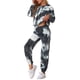 thumbnail image 4 of INSPIRAR CHIC Conjunto de Sudadera Tie Dye para Mujeres, Sudadera con Capucha, Jogging de 2 Piezas, Conjunto de Ropa, Negro, 4 of 6