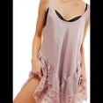 thumbnail image 3 of Vestido Mini Fluido de Encaje para Mujer, Estilo Y2K, Sin Mangas, con Espalda Descubierta, Tirantes, Camisón Corto de Cintura Baja Rosa L, 3 of 6