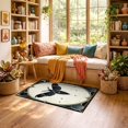 thumbnail image 2 of ODIKA 3'x5' Ultra-Soft Throw Mat, Moth Gothic Ornate Vintage Scroll Border Witchy None Washable, Bare feet friendly, Easy Care Indoor rug for Bedside, Vanity, 2 of 7