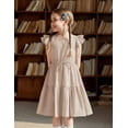 thumbnail image 6 of Arshiner Toddler Formal Dress Beige Cotton Linen Ruffle Church Dresses for Girls Size 4, 6 of 6