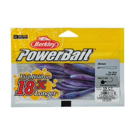 Berkley PowerBait Minnow Fishing Bait Purple Magic 3in