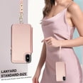 thumbnail image 3 of Wallet Case for Apple iPhone XS Max, with Crossbody Shoulder Strap & Hand Wrist Cards Holder Zipper Pocket Stand Feature Full Protective Shockpoof Phone Case for iPhone XS Max, Rosegold, 3 of 7
