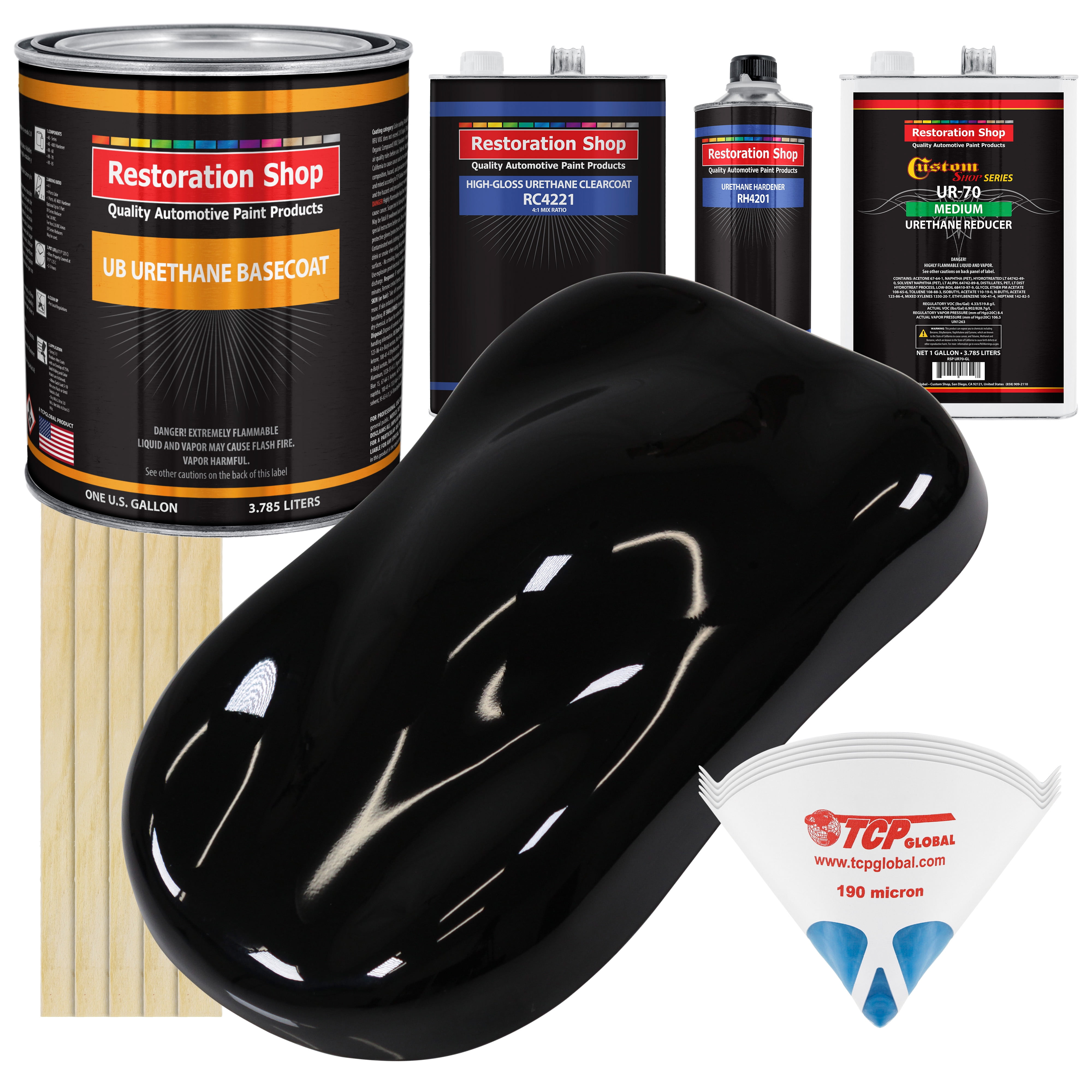 Jet Black Gallon URETHANE BASECOAT CLEARCOAT Car Auto Jet Black Gallon URETHANE BASECOAT CLEARCOAT Car Auto