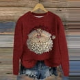 thumbnail image 2 of Goindgs Christmas Fall Sweatshirts for Women Long Sleeve Christmas Shirts Crewneck Pullover Sweatshirts for Women Loose Fit Party Womens Casual Tops Plus Size Red-S, 2 of 3