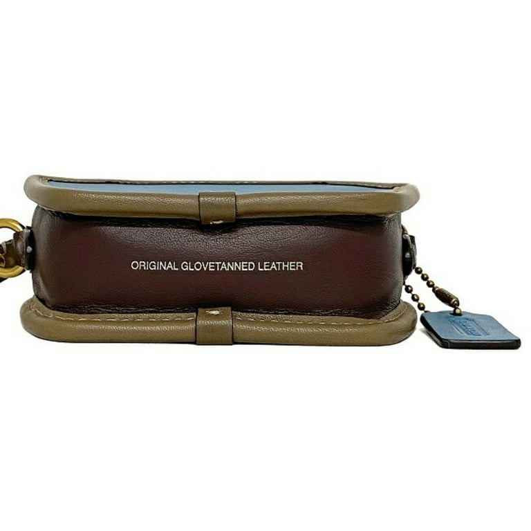 Pre Owned Coach geometric brown blue 306 leather COACH coin case