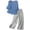 Blue, variant on Women's 3/4 Sleeve Cotton Linen Set Breathable Loose Fit Outfit For Vacation Or Daily L Size Beige