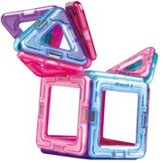 Magformers Inspire Clear 30 Pieces, Pink and Purple, Magnetic Geometric tiles STEM Toy Ages 3+
