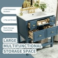 thumbnail image 6 of Miekor Furniture 30" Bathroom Vanity with Ceramic Sink Combo, Free Standing Single Vanity Set with 5 Drawers, Solid Wood Frame Bathroom Storage Cabinet 57679, 6 of 12