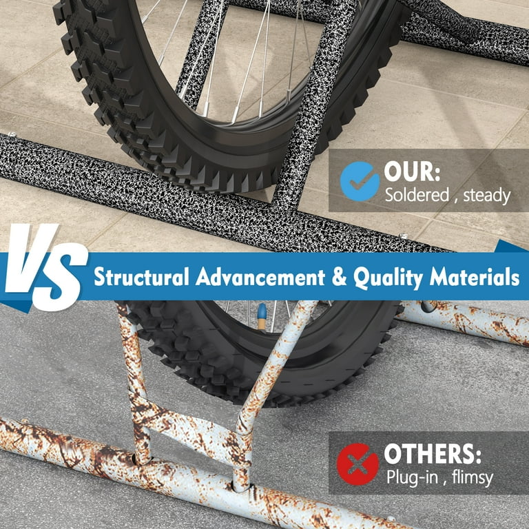 JOZ Portable 5 Bike Floor Parking Rack Indoor Outdoor Storage Vertical Tire Stand Hammer Finish Walmart