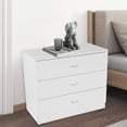 thumbnail image 2 of White 3 Drawer Chest, Wood Accent Drawer Dresser, Storage Dresser Cabinet for Home Office, 2 of 9