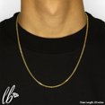 thumbnail image 4 of LOVEBLING 10K Yellow Gold 2.5mm Palm Round Wheat Franco Chain Necklace with Lobster Lock (28"), 4 of 5