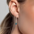 thumbnail image 3 of Gem Stone King 14K Yellow Gold London Blue Topaz and White Lab Grown Diamond Dangle Earrings for Women | 1.76 Cttw | Gemstone November Birthstone | Round 5MM, 3 of 6