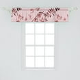 thumbnail image 2 of Leaf Print Window Valance, Watercolor Design Wild Branches Forest Love Pattern in Warm Colors, Curtain Valance for Kitchen Bedroom with Rod Pocket, 54" X 18", Rose and Pale Maroon, by Ambesonne, 2 of 2