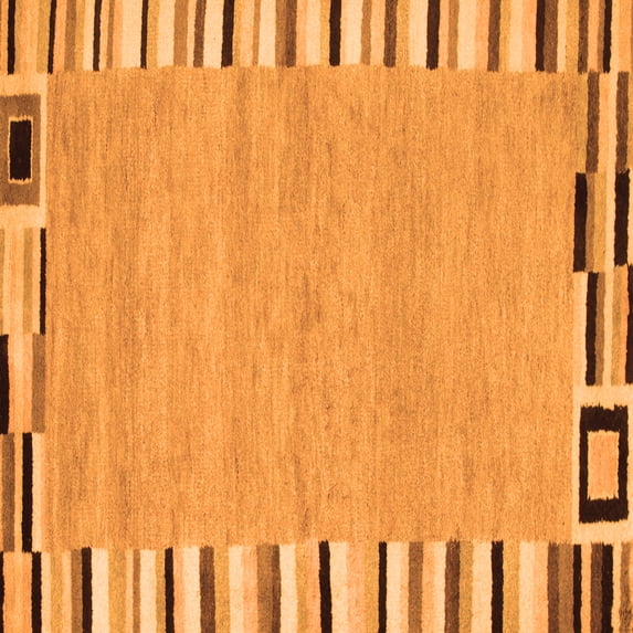 Ahgly Company Indoor Square Abstract Orange Contemporary Area Rugs, 6' Square