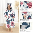 thumbnail image 4 of BZSMCE Wearable Blanket Hoodie Fashion Denim Love Garden Home Wear, 4 of 7