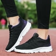 thumbnail image 2 of Fauean Womens Sneakers Fashionable Simple Flat Bottom Comfortable Lace up Casual Shoes Purple Size 40, 2 of 9