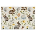 thumbnail image 1 of asddcavvf Napperon de Pâques en Lin Imprimé Lapin Tapis de Table Décoration de Salon Isolation 4 Maison, 1 of 5