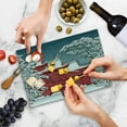thumbnail image 5 of Winter Cutting Board, Japanese Folk Building Under Snow Snowflakes, Decorative Tempered Glass Cutting and Serving Board, in 3 Sizes, by Ambesonne, 5 of 5