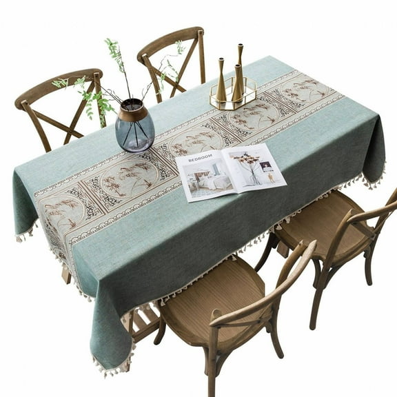 AUQ Wipeable Tablecloths,Measure Table Size Table Cloth,Stylish Decor Storage Table Covers,Blue