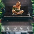thumbnail image 2 of Outdoor Swing Cushions, Waterproof 2-3 Seater Bench Cushions for Outdoor Furnitur with Backrest, Thicken Washable Cushion for Swing Patio Porch Lawn Garden, Black, 40x40x4 inch, 2 of 7