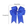 thumbnail image 3 of Cglfd Clearance 6-inch Ribbed Satin Fishtail Double Layered Ribbon Bow Hair Clip for Children's Hair Accessories Hair Clip, Blue, 3 of 7
