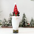 thumbnail image 4 of Juego de 4 fundas decorativas para botellas de vino de gnomos navideños, decoraciones para fiestas de Navidad, 4 of 5