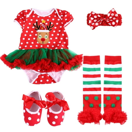 

1 Set Christmas Baby Short Sleeve Dress Cartoon One-piece Dress (12-24 Month)