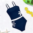 thumbnail image 5 of Vhkiploz Summer Tankini Swimsuits for Girls Hollow Floral Cami Tops with High Waist Short Swimwear Beach Vacation Pool 2 Piece Swimsuits for Teens 5-14 Years Kids, 5 of 6