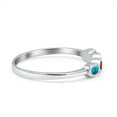 thumbnail image 2 of Four Stone Petite Dainty Round Multi Stones Ring Band 925 Sterling Silver Size 8, 2 of 5