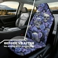 thumbnail image 4 of Yuyamidu Skull Car Seat Covers Set Purple Rose Auto Interior Seat Covers Car Accessories Set 2 Pcs Auto Front Seat Covers Saddle Blanket, Universal Fit, 4 of 7