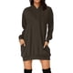 thumbnail image 1 of Vestido largo informal con capucha y manga larga para mujer: color liso, poliéster elástico, estilo boho playero, para combinar en otoño e invierno, 1 of 4