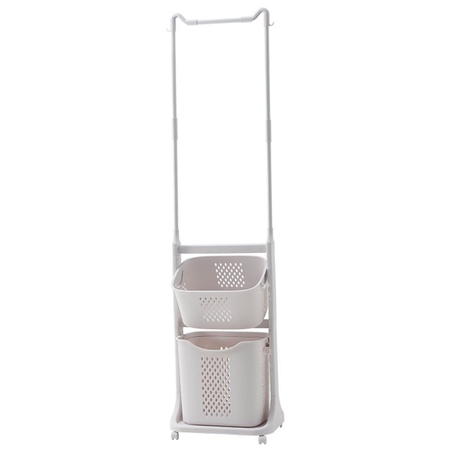 Coat Rack Simple Mobile Vertical Large Capacity Iron Pipe PP ABS Closet Storage Shelf for Bedroom Bathroom D