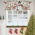thumbnail image 4 of Christmas Xmas Valances for Windows, 42 x 18in, Elk Ball Snowman Red Poinsettia Bird Rod Pocket Kitchen Valance Curtain Light Filtering Window Treatments for Living Room Bedroom, 1 Panel, 4 of 7