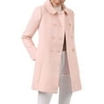 thumbnail image 6 of INSPIRE CHIC Women's Peter Pan Collar Double Breasted Winter Long Trench Pea Coat XS Pink, 6 of 8
