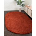 thumbnail image 2 of Unique Loom 3151409 5 x 8 ft. Solid Shag Oval Rug, Terracotta, 2 of 2