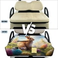 thumbnail image 6 of COEQINE Easy-Carry Golf Cart Seat Cover, Foldable Design with Handle for Storage, Universal Size Quilted Polyester, 4 Front Pockets, Machine Washable, Easter Rabbit Egg Lawn, 6 of 8